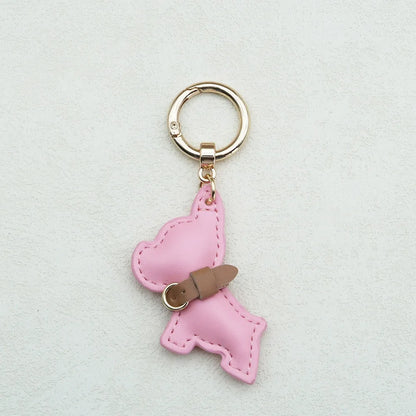 Kawaii Cute Chubby Leather Keychain French Bulldog Charm Dog Dolls Bag Hanging Exquisite Dog Pendant Friend