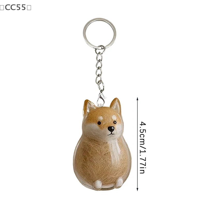 〔CC55〕Clear Puppy Hair Memorial Keepsake Capsule Pet's Dog Fur Container Pendant Keychain Decor Pet Lovers Home Display Gifts