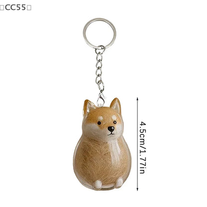 〔CC55〕Clear Puppy Hair Memorial Keepsake Capsule Pet's Dog Fur Container Pendant Keychain Decor Pet Lovers Home Display Gifts