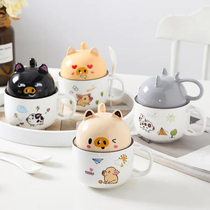 Shiba Inu Cat Coffee Cup Home Cartoon Animal Decoration Cup Creative Couple Ceramic Cup Afternoon Tea Breakfast Milk Tableware