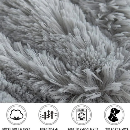 40-110cm Round Pet Bed for Large Dog Bed Super Soft Cat Bed Long Plush Dog House for Medium Dog House Winter Warm Sleeping