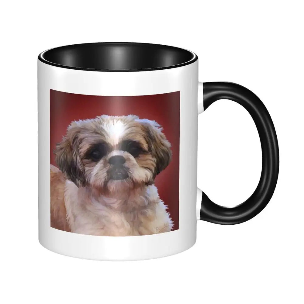 Shih Tzu Dog Mug Funny Ceramic Coffee Cups Tea Mugs Milk Cup Drinkware Gifts for Friends