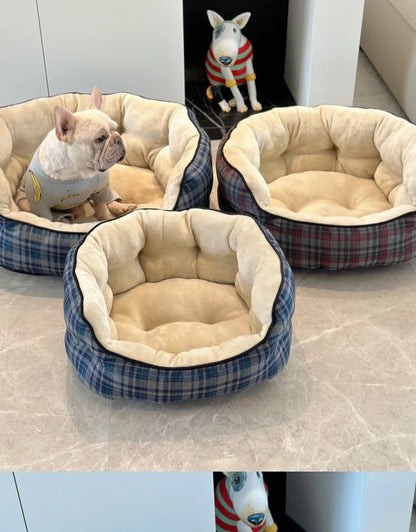 Deep Sleep Dog House High Back Warm Donut Bed for Small Medium Dogs Thick Plush Winter Bed for Teddy French Bulldog Puppies Cats