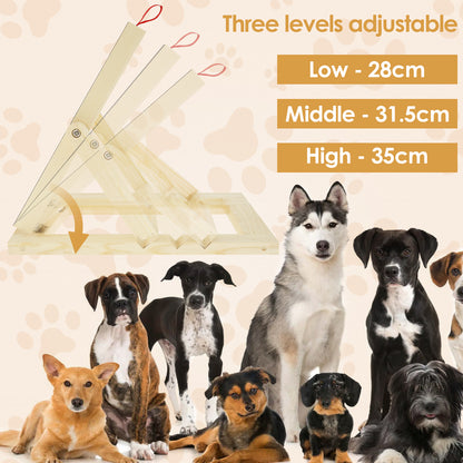 Dog Nail Scratch Pad Wooden Dog Nail File Board with Built-in Treat Drawer 3 Height Adjustable Dog Scratch Board Foldable Dog