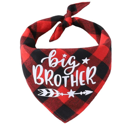 Big Brother Plaid Dog Bandana Pregnancy Announcement Dog Bandana Gender Reveal Photo Prop Pet Scarf Accessories Pet Scarves
