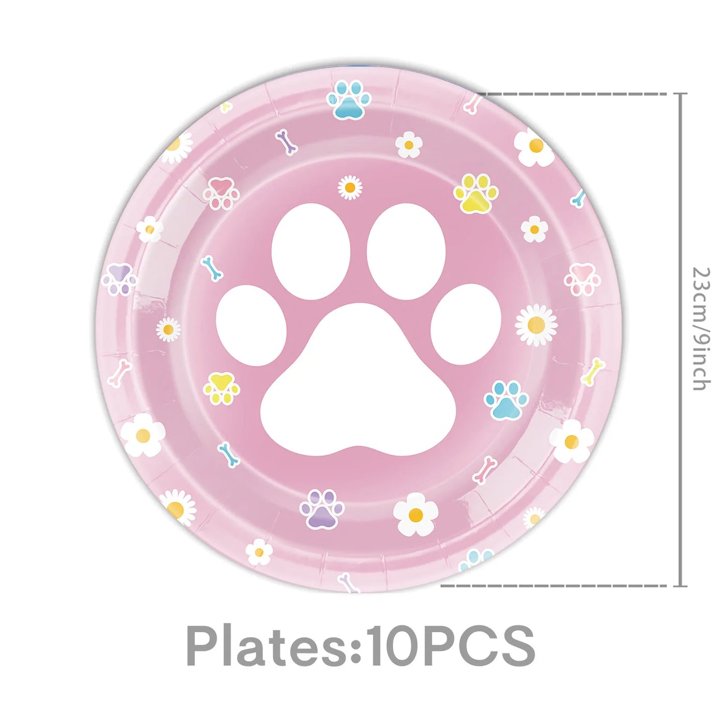 Dog Birthday Party Supplies Pink Blue Paw Paper Plates Napkins Cups Cute Puppy Theme Kids Birthday Baby Shower Party Table Decor