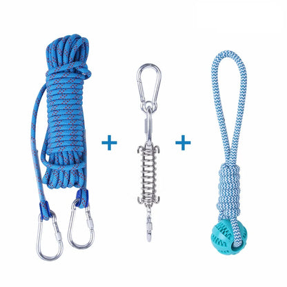Spring Pole Dogs Toys Large Medium Dog Play Outdoor Hanging Exercise Rope Spring Pull Tug Muscle Builder Exercise Tools For Dogs