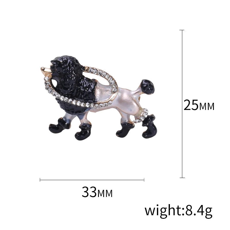 Enamel Puppy Brooches for Women Unisex Rhinestone Animal Pin Dog Lapel Pins Office Party Friend Luxury Gifts Jewelry Accessories