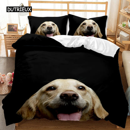 Dog Bedding Set German Shepherd Cute Pet Dog Animal Duvet Cover Sets Bed Linen for Adults Children Dog Lover Gift Bedroom Decor
