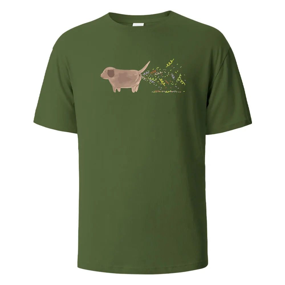 the BIRTHDAY DOG FART - Birthday Dog Print T-Shirt, 100% Cotton Summer Tees for Men/Women, Oversize Casual Tops