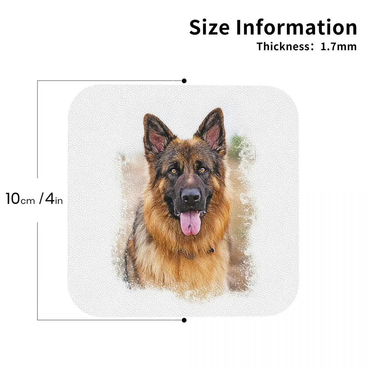 German Shepherd Dog Coasters Kitchen Placemats Non-slip Insulation Cup Coffee Mats For Decor Home Tableware Pads Set of 4