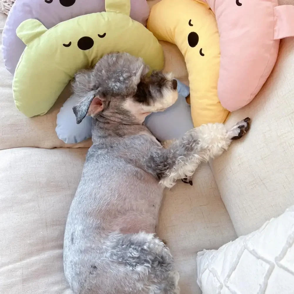 New Dog Pillow Cartoon Bear Dog Nest Cat Neck Guard Detachable Washable Soft Rebound Collapse Chin Pad Hypnosis Pet Pillow