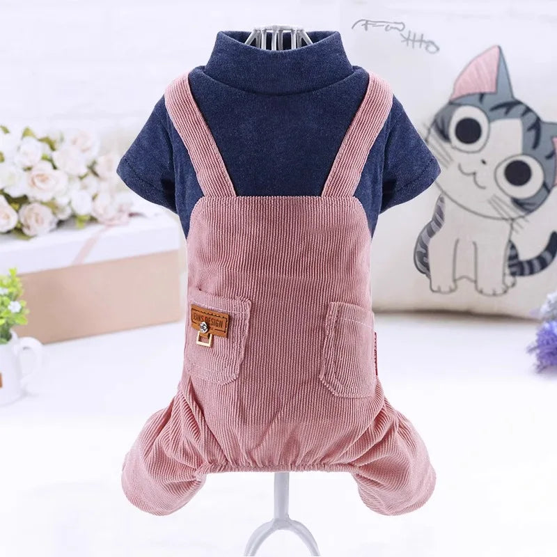 Pet clothing, dog four-legged hoodie, new autumn and winter Pomeranian Teddy with fleece Corgi Bichon Frise puppy clothing