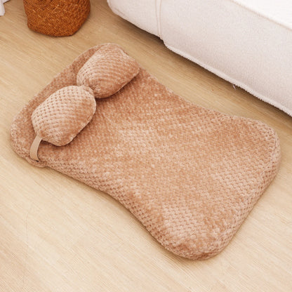 Full Filling Warm Medium Dog Bed Winter Warm Small Cat Sofa Mat Elastic Puppy Kennel Pet Accessories with Detachable Pillow