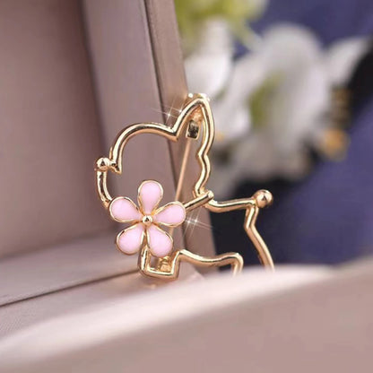 Hollow Cute Puppy Brooch Cartoon Dog Badge Women's Suit Accessories Neckline Anti-Exposure Buckle Pins Fixed Decoration Jewelry