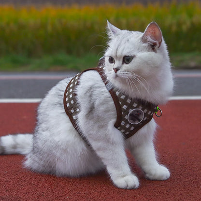 the PLAIDBUDDY HARNESS - Puppy/Kitten Chest Strap, Fresh Plaid Kitten/Puppy Leash, Anti-Break Adjustable Reflective Pet Chest Strap, Small Dog/Kitten Chest