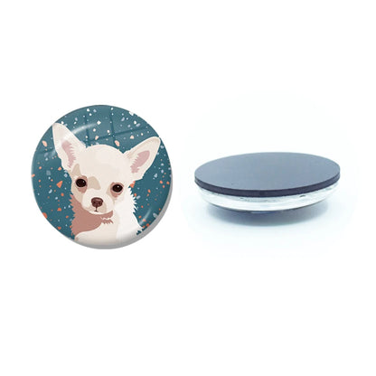 New Chihuahua Magnet Fridge Stickers Decoration Home Refrigerator Decor Glass Dome Crystal Souvenir