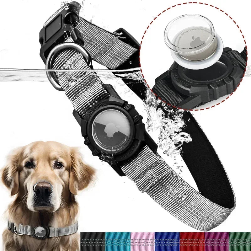 the FINDMYPAWS AIRTAG COLLAR - Dog Collar Reflective Waterproof Transparent Cover Airtag Locator Anti-Loss Pet Collar