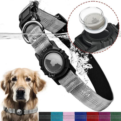 the FINDMYPAWS AIRTAG COLLAR - Dog Collar Reflective Waterproof Transparent Cover Airtag Locator Anti-Loss Pet Collar