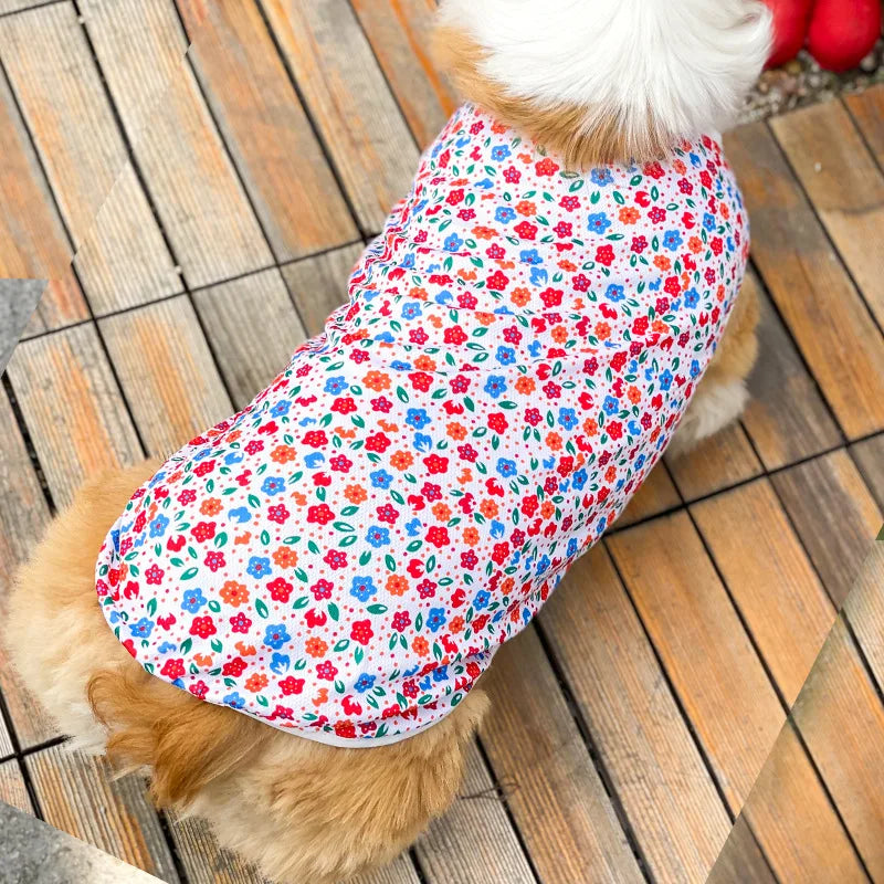 Cute Summer Pet Dog Cooling Vest Cartoon Soft Clothing Summer Casual Shirts Small Medium Large Dogs Puppy French Bulldog Clothes
