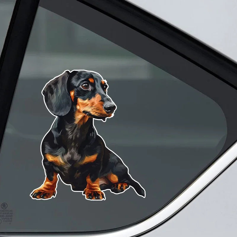 Dachshund Dog Decals Waterproof Vinyl Stickers for Car Accessories Decoration Cartoon Animal Pattern  Self Adhesive