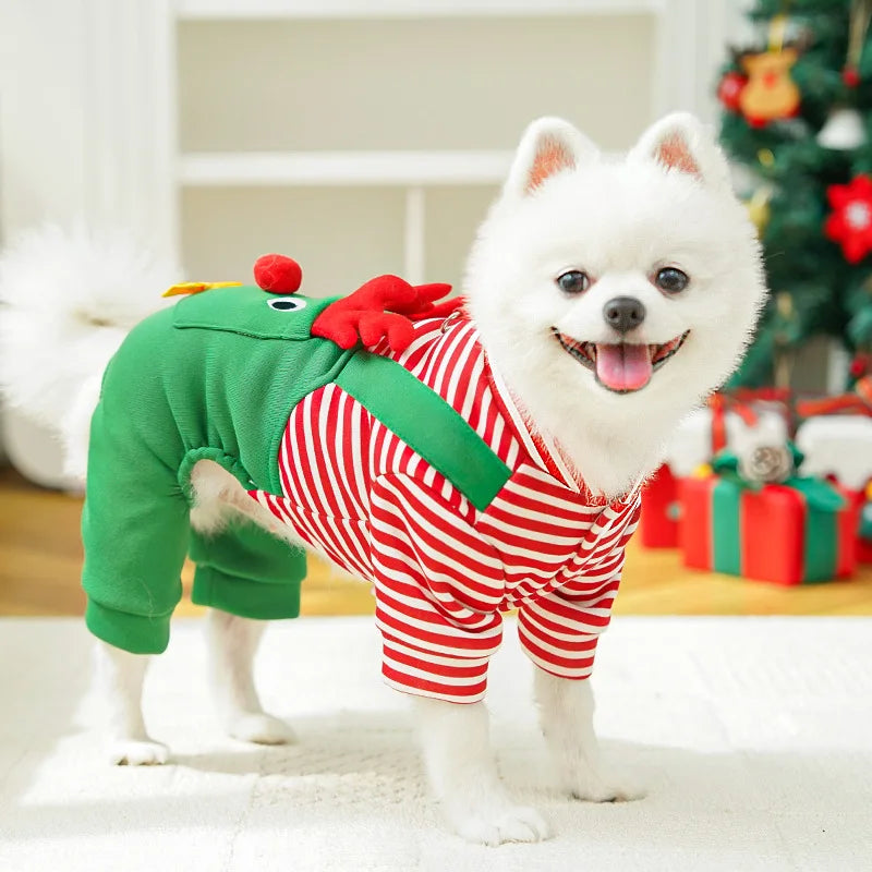 the JINGLEPAW CHRISTMAS VEST - Merry Christmas Pet Clothes, Dog Coat, Cat Clothing, Xmas Puppy Cosplay Santa Tree Costume, Happy Festival Coat