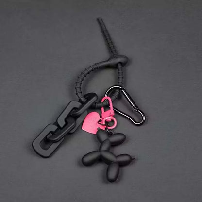 Y2k Cute Punk Cartoon Black Balloon Dog Keychains for Girls Sweet Ins Style Couple Car Key Chains Jewelry Gift Decoration new