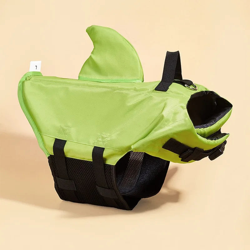 Dog Life Jacket Shark Fin Puppy Life Jacket Adjustable Dog Swimming Safety Jacket with Handle Dog Surfing Vest