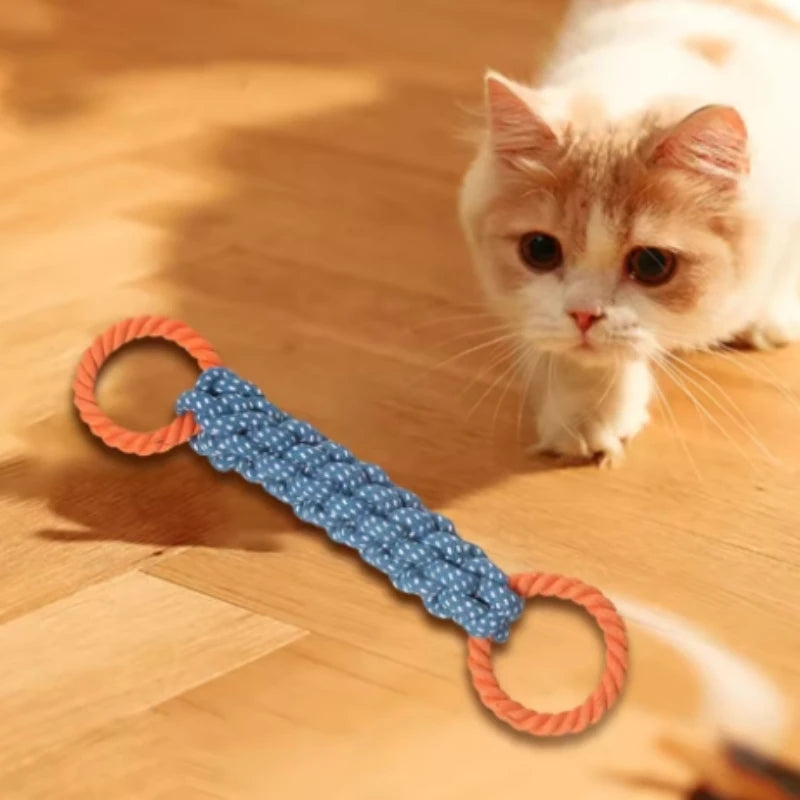 Hand woven pet dog toys for teeth cleaning and chewing pleasure Biting rope dog toys are sturdy bite resistant stress relieving