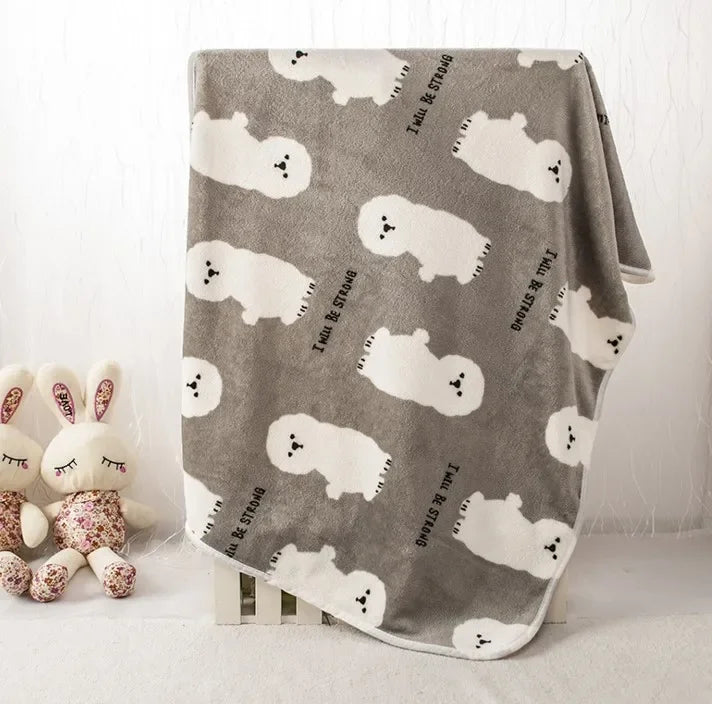 100x75cm Warm Pet Beds Cover Mat Thickened Coral Fleece Dog Blanket Soft BullDog Printed Quilt  Pet Sleeping Blanket Pet Mat