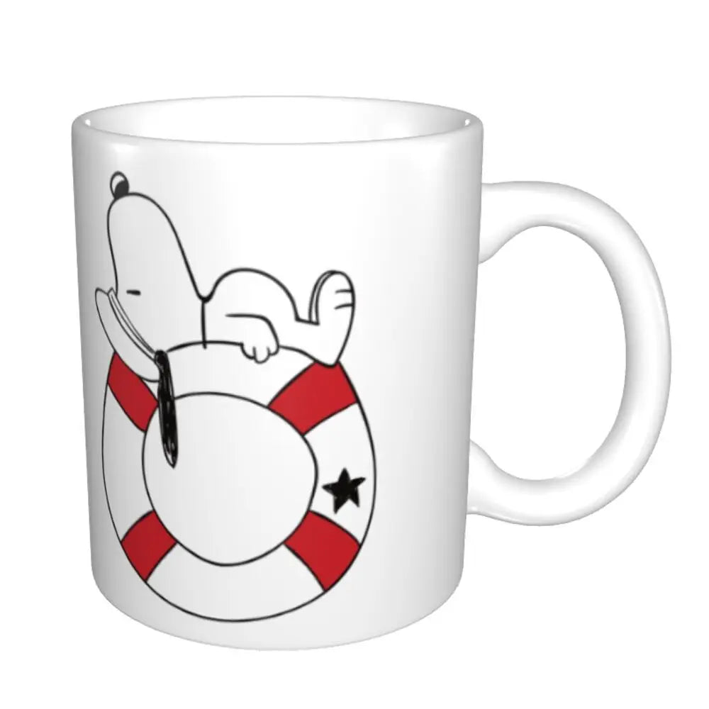 Manga Snoopy Woodstock Cartoon Dog Coffee Mug DIY Customized Ceramic Tea Milk Mug