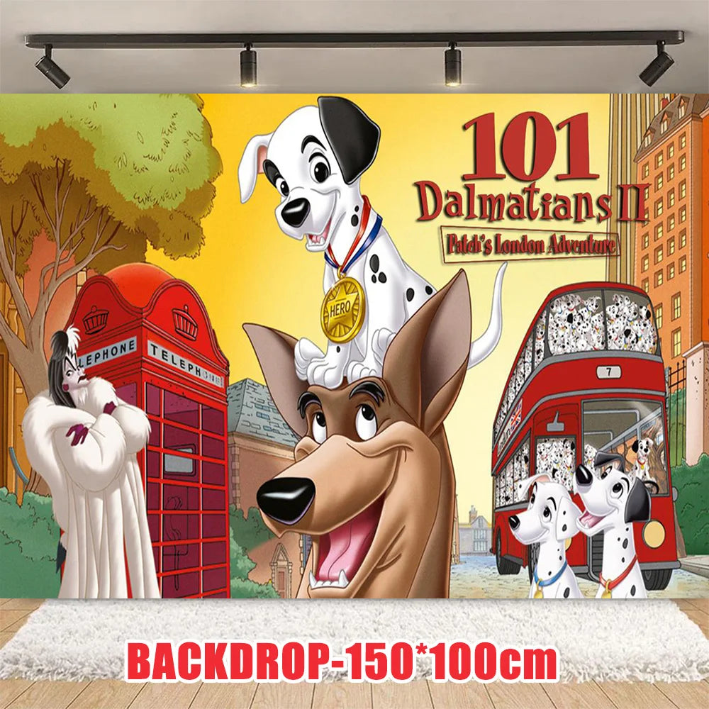 Disney 101 Dalmatians Birthday Party Supplies Cartoon One Hundred and One  Dog Balloon Backgrounds Cake Topper Banner Kids Gifts
