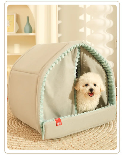 Winter Warm Small Dog House Closed Pet Winter Kennel House Cat Nest Four Seasons Universal