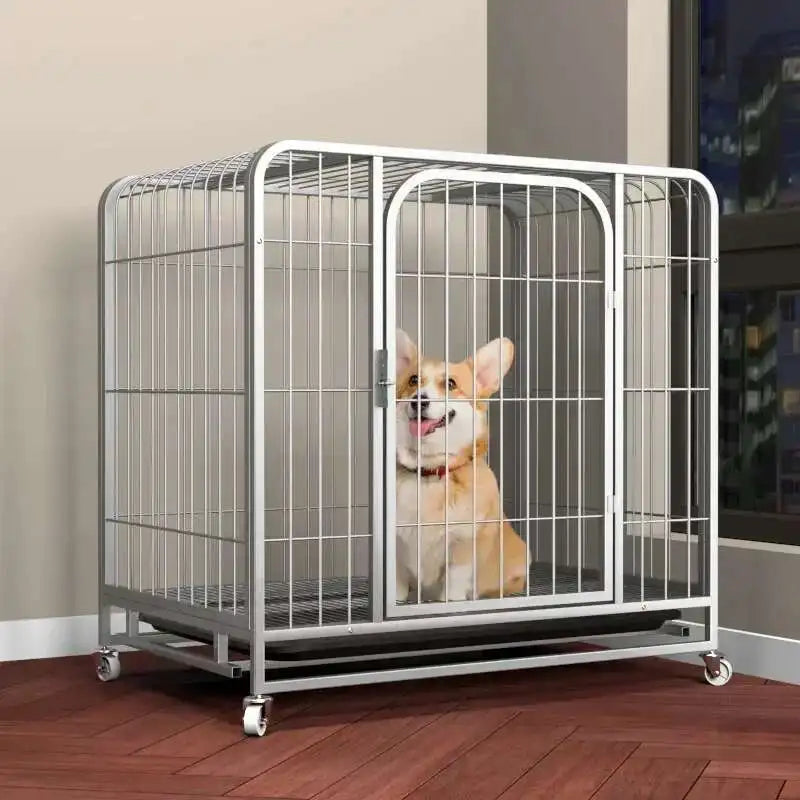 Household Indoor and Outdoor Dog Cage Large Dog Medium Dog Cage with Toilet Golden Retriever Labrador Cage Pet Supplies House