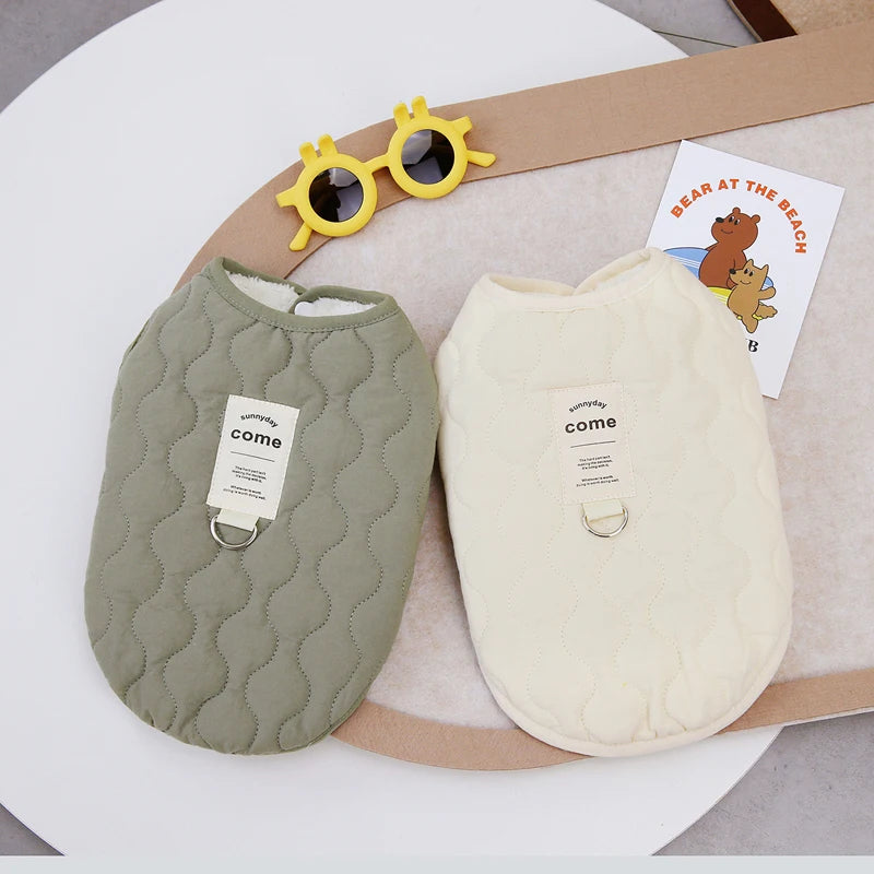 the SNUGGLEPAWS COTTON VEST - Winter Pet Dog Vest Jacket for Small/Medium Dogs/Cats, Warm Cotton Clothes, Puppy Yorkie, Chihuahua Coat, Maltese, Bulldog Apparel