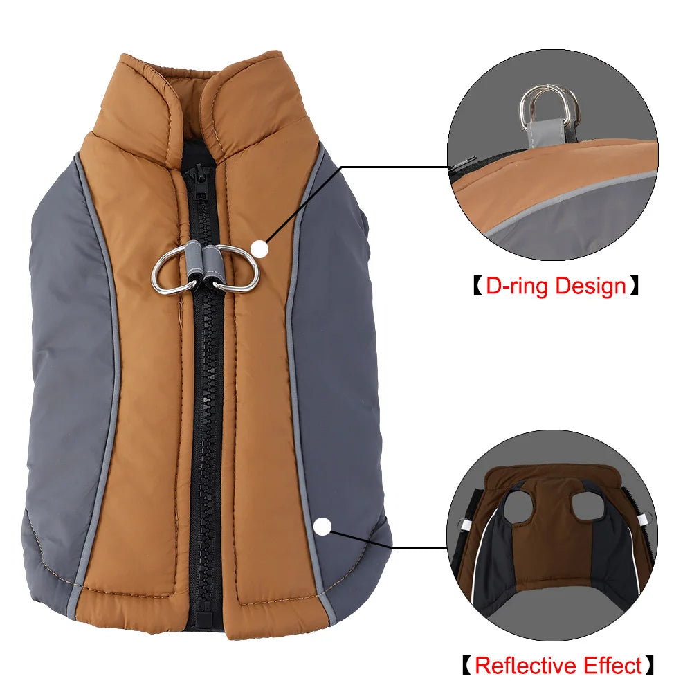 Pet Dog Clothes Autumn Winter Warm Puppy Coat Jacket For Small Medium Dogs Clothing with D-ring Reflective Chihuahua Pug Costume