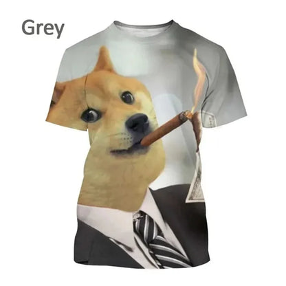 the GALAXY SPACE DOGS - Astronaut Dog Dogecoin Graphic T-Shirt for Men, Clothing Fashion Meme Cheems Fan T-Shirt, Casual 3D Shiba Inu Printing Tee Tops