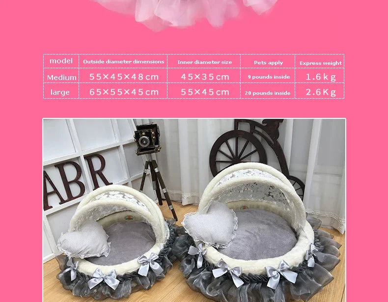 Comfortable Pet Sofa Cradle Dog Bed Overall Washable Luxury Kennel Dog Round Bed