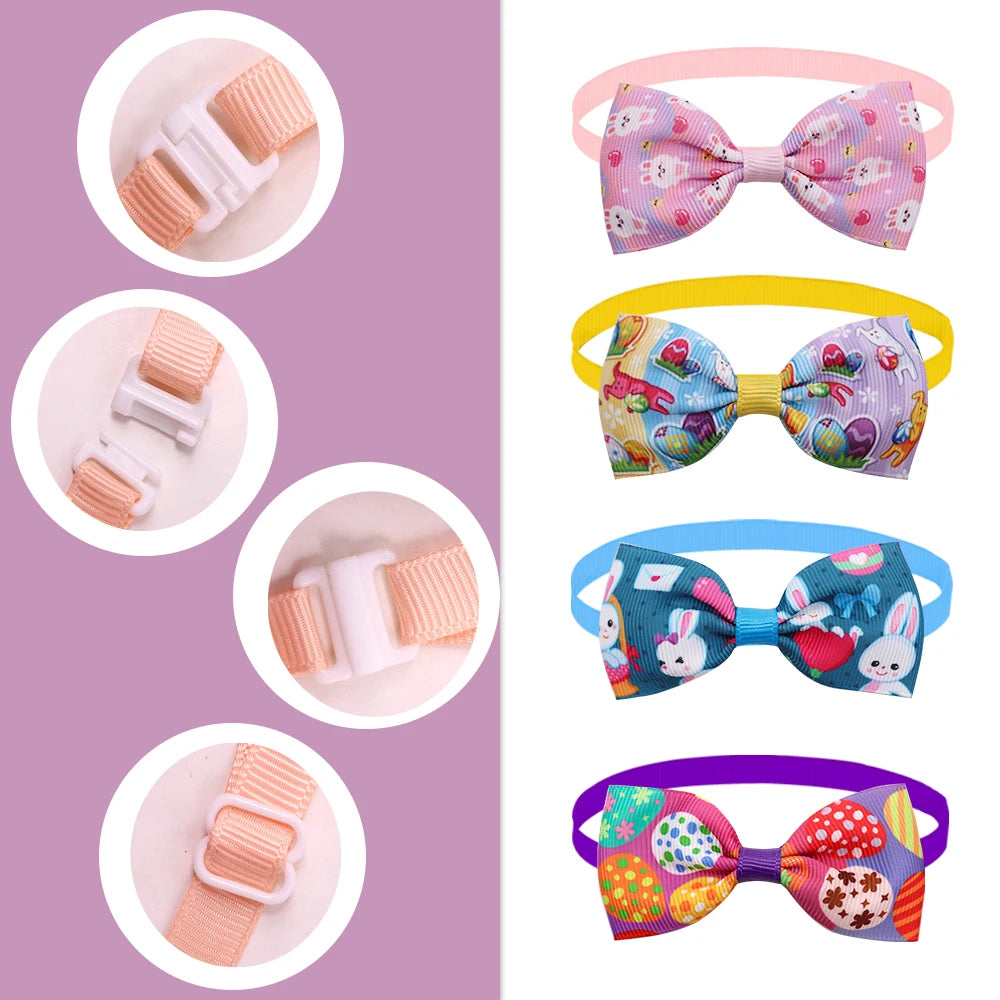 the EASTER BOWTIE - 50/100PCS Dog Easter Bow Tie, Small Dog Bow Tie, Rabbit Easter Eggs Pet Dog/Cat/Puppy Bowties, Collar Cute Holiday Pet Supplies