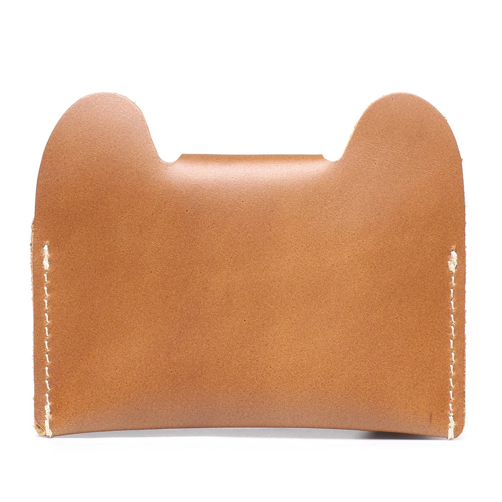 LUOKIR Creative Leather Cartoon Puppy Small Amount of Cash Bag Top Layer Cowhide ID Card Holder Cute Small Card Bag