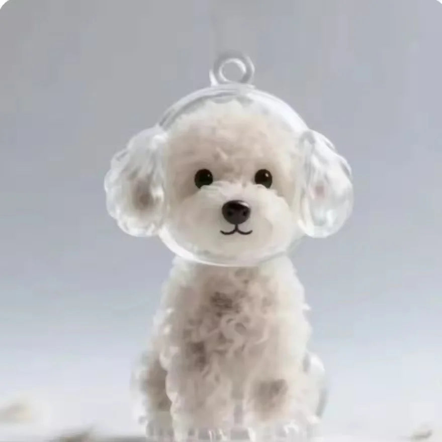Clear Puppy Hair Memorial Keepsake Capsule Pet's Dog Fur Storage Container Pendant Keychain Decor Pet Lovers Home Display Gifts