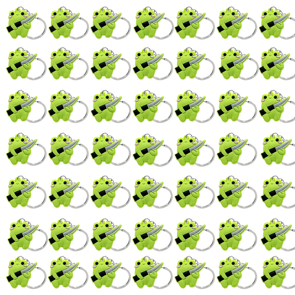 50PCS Cute Animal Keychain knife Ducks Dogs Cats Keyring for Women Men Kids Handbag Cool Car Key Accessories Friends Key Gifts