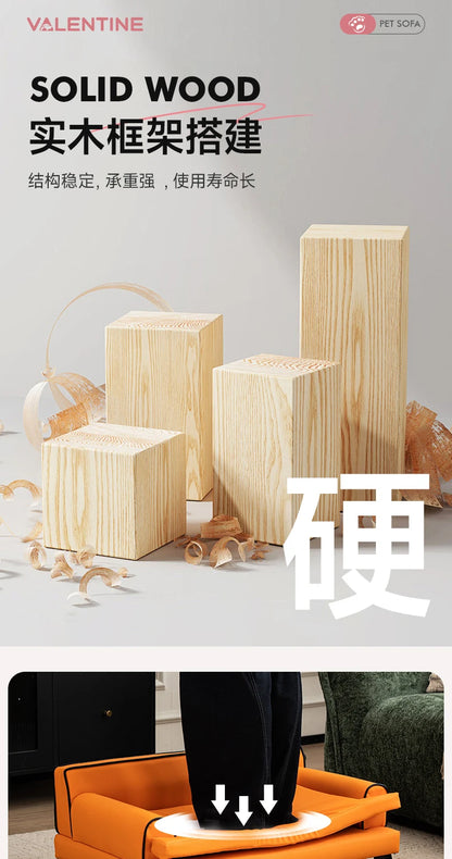 Van Lundin Pink Cute Pet Sofa Kennel Cat Nest High-end Dog Sofa Four-level Universal Removable and Washable