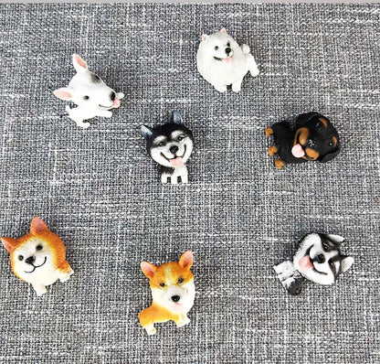 3D animal magnet refrigerator sticker simulation dog labrador Pug corgi Teddy Bichon resin Craft wall door home decoration gifts