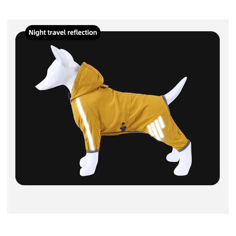the JOGGER - Dog Raincoat Reflective Jacket Waterproof Large Pet, Rainy Day Out Clothes