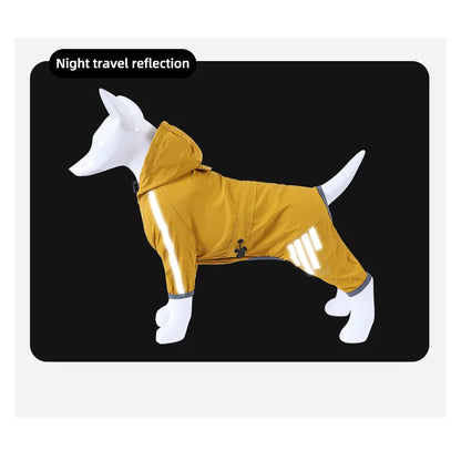 the JOGGER - Dog Raincoat Reflective Jacket Waterproof Large Pet, Rainy Day Out Clothes