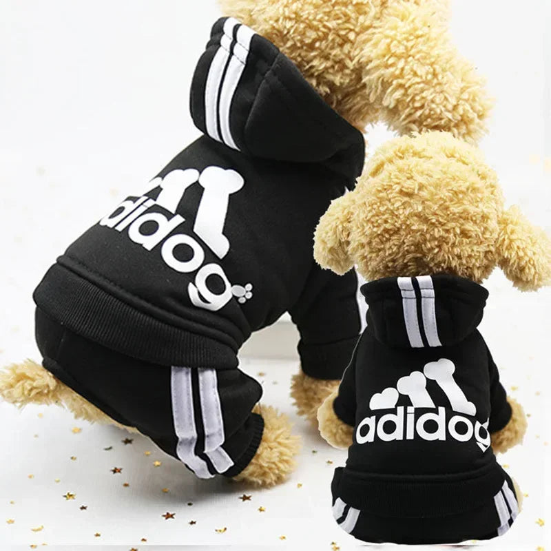 the ADIDOG - Winter Clothes for Small Dogs, Adidog Dog Hoodie Fleece Overalls for Small Breeds Dogs, Sport Puppy Sweatshirt 4 Legs, Dog Jumpsuit