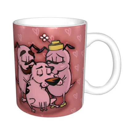 Personalized C-Courage The Cowardly Dog Coffee Mug DIY Ceramic Milk Tea Mug Cup