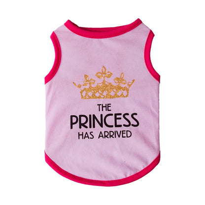the TINYROYAL PET SHIRT - Princess Crown Dog Vest T-Shirt, Summer Cotton Pet Clothes for Small Dogs, Chihuahua/Poodle Shirts, Puppy Clothing, Prince
