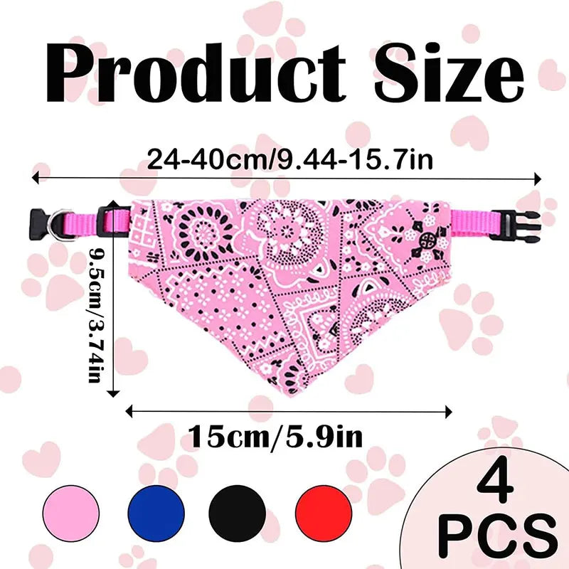 Adjustable Pet Puppy Cat Scarf For Cat Small Medium Large Dogs Bandana Collar Birthday Party Dress Up Pet Accessories